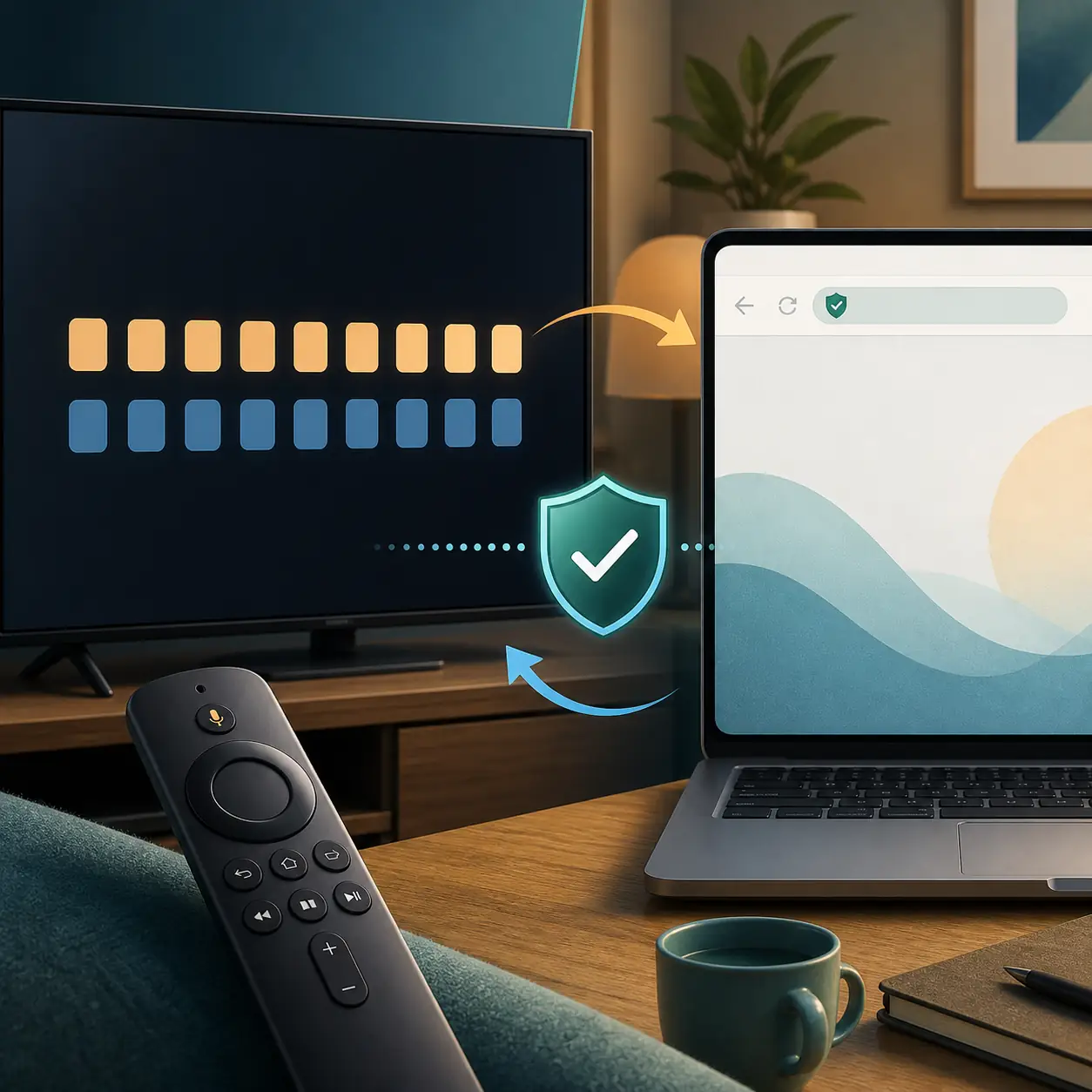 TV and phone connected to an Xuper TV access code
