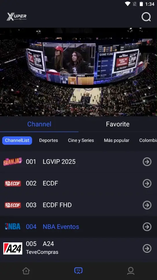 Lista de canales de Xupertv APK con miles de canales de TV en vivo