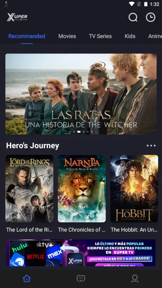Xupertv APK - Aplicación de streaming gratuita con contenido recomendado