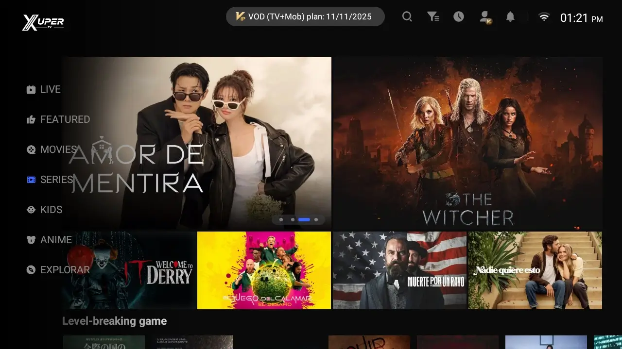 Xupertv APK drama section on TV - Series and soap operas on Smart TV
