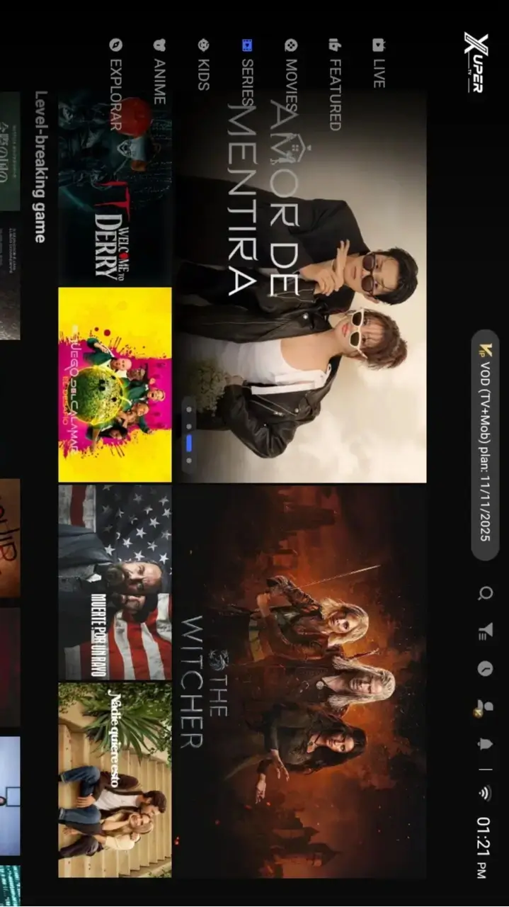 Xupertv APK für Android TV und Smart TV - Thriller- und Suspense-Bereich